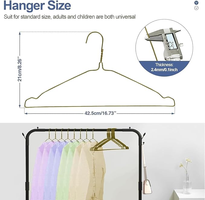 SPECILITE Wire Hangers 150 Pack, Metal Wire Clothes Hanger Bulk for Coats, Space Saving Metal Hangers 16.7 Inch Ultra Thin Non Slip with Groove, for Standard Size Suits, Shirts, Pants, Skirts-Bronze