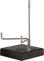 Hipiwe Display Stand Easel with Adjustable Stainless Steel Arm Easel with Wooden Base Easel Holder for Fossil Coral Geodes Rock Mineral Agate Plate Seashell Collectibles, 2.5"x2.5"x4.4"