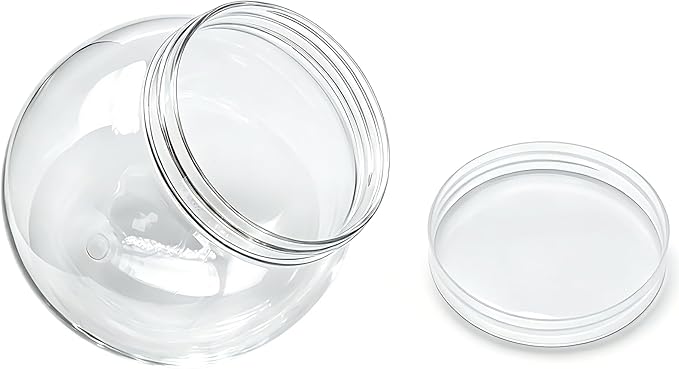 1 PCS Snow Globe Jar Empty Clear Plastic Water Globes with Screw Off Bottom Cap for DIY Crafts and Home Decoration (10 CM / 3.94 Inch)