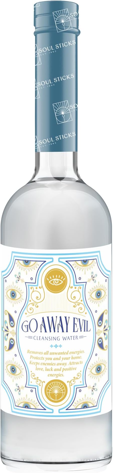SOUL STICKS Cleansing Water 7.5 oz. Bottle for Clearing Negative Energy and Purifying Home Spiritual Florida Water (Go Away Evil)