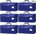 6 Pack Large Moving Bags Heavy Duty – Reusable Storage Bags with Zippers & Handles | Extra-Large Packing Bags for Moving Boxes, Clothes, Bedding, Holiday Décor & Home Storage