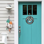 Lake Life Welcome to Our House Front Door Sign, Lakehouse Paddle Family Wood Hanger Outdoor Outside Porch Home Decor, Nautical Anchor Farmhouse Wooden Wreath Indoor Wall Hanging Decoration