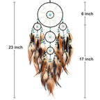 Urdeoms Large Black Dream Catchers for Bedroom Adult Merkaba Turquoise Boho Dream Catcher Wall Decor for Boys Teen Room Decor Dorm Living Room Hanging Decoration Festival Gifts(NO.32)