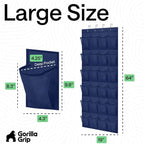 GORILLA GRIP Over the Door Shoe Organizer, 24 Large Breathable Mesh Pockets, Space Saving Hanging Storage Holder, Closet Rack Hanger Holds Up to 40 lbs, Hangs on Closets for Shoes, Accessories, Navy