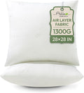 Ashler Throw Pillow Inserts 28 x 28 Inches Set of 2,Firm and Fluffy Decorative Square Pillows with Air Layer, Indoor Square Cushion Stuffer for Couch Bed Sofa and Living Room