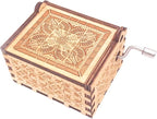 Davy Jones Locket Music Box Hand Crank Musical Box Carved Wooden,Play Davy Jone's Theme,Brown