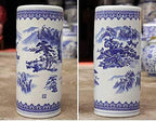 Umbrella Bucket,Umbrella Racks Ceramic Umbrella Holder Stand with Floral Blue White Porcelain, Home Office Entryway Decor Freestanding for Canes-50Cm