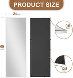 Delma Full Length Mirror,Large Floor Mirror with Aluminum Frame for Bedroom, Bathroom, Living Room,Wall Mount or Freestanding Design(with Stand,Rect 69x24-Silver)