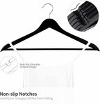 ELONG HOME Solid Wooden Hangers 30 Pack, Wood Suit Hangers with Extra Smooth Finish, Precisely Cut Notches & Chrome Swivel Hook, Wooden Clothes Hangers for Shirt Coat Jacket Dress, Black