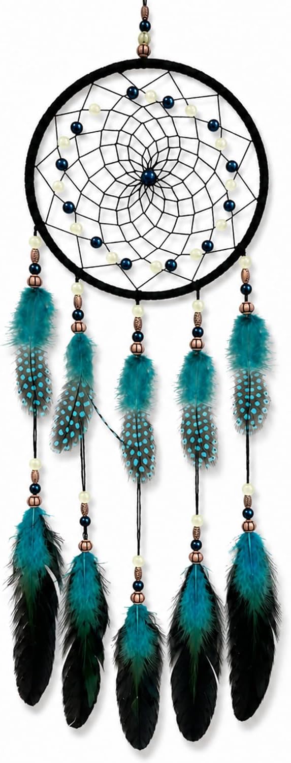 Dream Catchers Handmade Feather Native Home Wall Decoration Blue