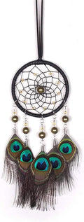 Dream Catchers for Cars Rear View Mirror, Small Feather Dream Catcher Wall Hanging Car Deco Car Charm Ornament (3.1Brown)