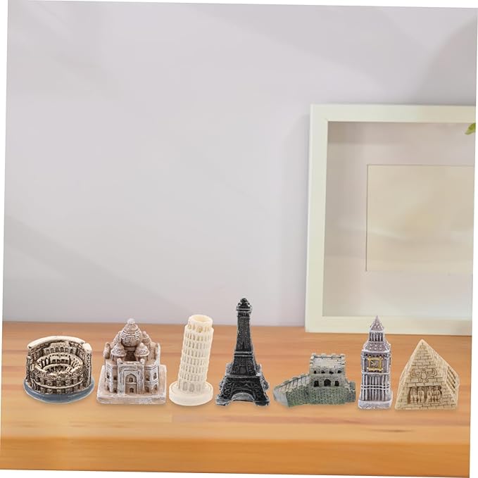 Hemoton 7pcs World Famous Architectural Models Miniature Buildings Architecture Brick Big