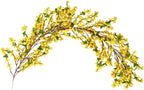 Artificial Forsythia Hanging Flowers 40 Inch Garland Decorative Natural Swag Winter Jasmine Yellow Flowers Silk Flowers Door Wall Flower Swag for Wedding Home Party