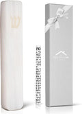A&S Mezuzot Quartz Mezuzah Case with Engraved Shin Design Easy Peel and Stick Judaica Door Mezuza (White Crystal, 5 Inches)