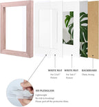 Egofine 4x6 Picture Frames Set of 4, Made of Solid Wood Covered by Plexiglass 3x4.5 and 3.5x5 with Mat or 4x6 without Mat, for Table Top Display and Wall Mounting Photo Frame, Peach Pink