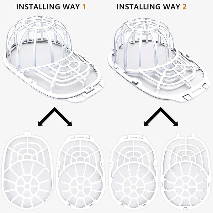 Eiito Hat Washer for Washing Machine, Hat Washer Cage, Hats Cleaner for Baseball Caps 2 Pack 2 Sizes Fit for Adult and Kid's Baseball Caps, White
