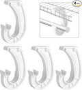 moonoom 4Pcs Hanging Closet Rod Support,3/4 Closet Shelf Rod Holder,Sturdy J-Shaped Closet Brackets for Hanging Clothes,Cabinets Storage and Curtain