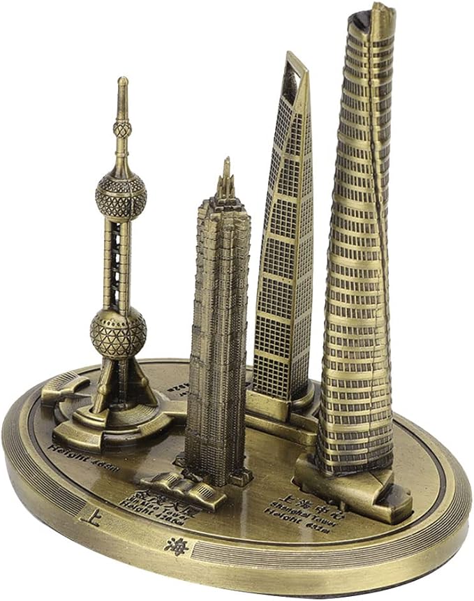 Keenso Shanghai Building Collection Model Reflective Bronze and Gold Vintage Trend Friends Big (Bronze-Small)