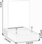 SVENJBB Acrylic Easel Display Stand with Adjustable Silver-Toned Pegs for Art, Photos, and Plates, Modern Clear Acrylic Stand for Cookbook, Invitations, Cards, 2Pack