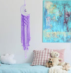 Dream Catchers Purple Moon Dream Catcher with Light, Dream Catcher for Girls Bedroom Decor for Women, Macrame Dreamcatcher Boho Room Wall Decor for Teen Girls Birthday Gifts Women Purple Gift