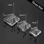 Hipiwe Adjustable Metal Arms Display Stand Easel with Acrylic Base Small Display Easel Holder for Fossil Coral Geodes Rock Mineral Agate Crystals Seashell and Small Collectibles, 2x2x3.1 inch