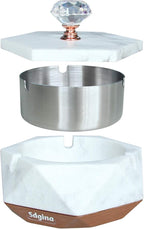 Ashtray with Lid, Decorative Ashtray for Cigarette Smokers with Removable Liner, Easy to Clean, Covered Ash Trays, Home Ashtrays for Smokers Indoor/Outdoor Use