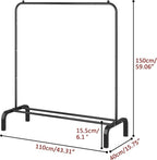 Clothes Rack Metal Clothing Rack with Bottom Shelf Garment Rack for Hanging Clothes Shirts Jeans and Coats Black