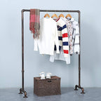 Industrial Pipe Clothing Rack 59in,Clothes Racks for Hanging Clothes,Heavy Duty Garment Display Rack
