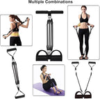 Pedal Resistance Band, 4-Tube Elastic Pull Rope, Sit-up Equipment, Yoga Strap Bodybuilding Expander, Exercise Bands, Fitness Equipment for Abdomen, Waist, Arm, Leg Stretching Slimming Training