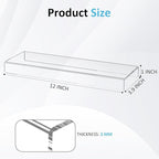 Sezanrpt Acrylic Shelf Riser 12x3.9x1 pack of 2, Clear Display Shelf 12” for Shoes, Glasses, Plants, Home Decors, Perfume, 12x3.9x1 Inch
