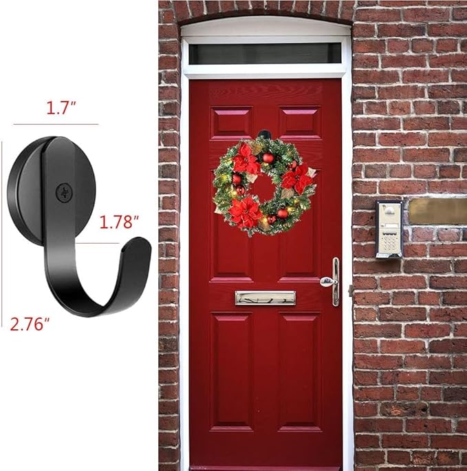 Magnetic Wreath Hanger, 2 Pack Heavy Duty Magnets with Hook for Refrigerator, Christmas Decoration Magnetic Hooks for Metal Front Door, Cruise Hook Hanger for Hanging Cabins Grill Coat Pattern