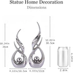 2 PCS Silver Ceramic Statues For Home Decor Accents, Modern Abstract Art Sculptures, Elegant Tabletop Decorative Objects For Dining Room, Entryway, Tv Stand, Mantel, Coffee Table Centerpieces