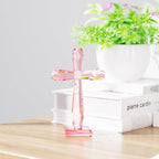 YWHL Handmade Crystal Standing Cross Decor, Religious Gifts for Women Men, Holy Cross for Easter Pary, Art Collectible Figurines for Home Table (Pink)