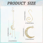 SUNNYCLUE 1 Box DIY 8 Sets Sun Catchers Kit Moon Suncatchers Gold Star Crescent Hanging Prism Suncatcher with Crystal Rainbow Maker for Windows Indoor Outdoor Home Garden Party Wedding Decor Gifts