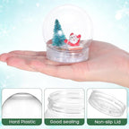 BESTOYARD 30 Pcs DIY Clear Plastic Water Globes, Shatterproof Snow Globes Jars for Summer Camp Crafts, Kids Pool Party Favors & Sensory Bottles, 2.75 Inch