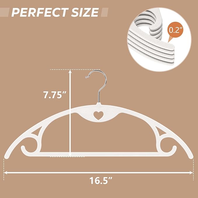 Plastic Hangers 50 Pack: No Shoulder Bumps Ultra Thin Clothes Hanger for Space Saving, Suits, Heavy Duty Coat Clothes Shirt Dress White