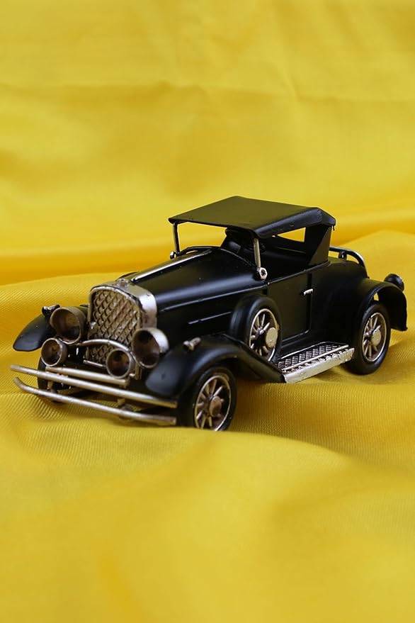 Nostalgic Decorative Metal Car - Vintage Style Model Car for Home and Office Display - Black - Colored