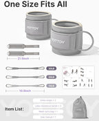 YOTTOY Ankle Resistance Bands with Cuffs, Adjustable Ankle Straps for Leg & Glute Workout, Butt Exercise Bands for Cable Machines Women, Perfect for Hip Fitness & Booty Training