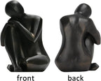 Guichifun Thinker Statue Resin Abstract Sculpture - Collectible Woman Figurine Art Home Office Bookshelf Decorative Objects Desktop Black Decor for Men&Women 5.25 X 6.25 X 8.5 Inch