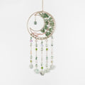 Green Gemstone Dream Catcher 7 Chakras Tree of Life Moon Dream Catchers with Healing Crystal Stones Handmade Suncatcher Dreamcatcher Wall Decor for Adults Living Room,Bedroom,Garden,Bless Gift