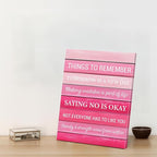 Inspirational Pink Wall Art Decor, Preppy Motivational Room Sign, Pink Positive Canvas Posters Art Work for Home Office Bedroom Living Room Kitchen Bathroom (8 X 10 Inches, Framed)