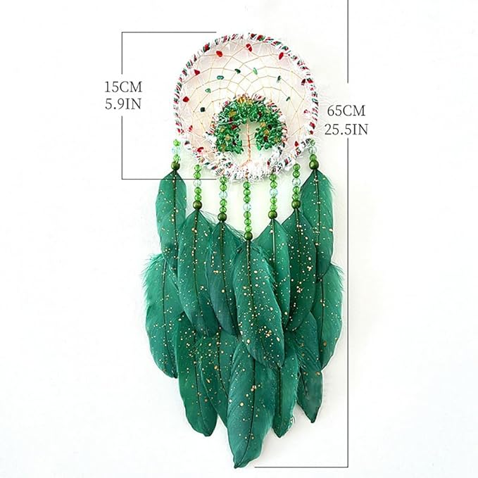 Christmas Crystal Dream Catcher with Lights Handmade Christmas Dreamcatcher Hanging Decoration Home Wall Decoration Craft Ornament