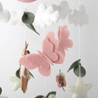 Deer Hanging Mobile Girl Room Decor Butterflies Flowers Ceiling Mobile