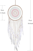Dream Catchers Large Wall Hanging Decor, Colorful Lace with White Feather Big Dream Catcher for Wall Bedroom Adult