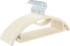 MIZGI Premium Velvet Hangers 50-Pack,No Shoulder Bump Hangers W/Tie Bar Ultra Thin Space Saving Non Slip Hanger Heavy Duty Felt Rounded Clothes Hanger for Sweaters,Coat,Jackets,Pants,Shirts