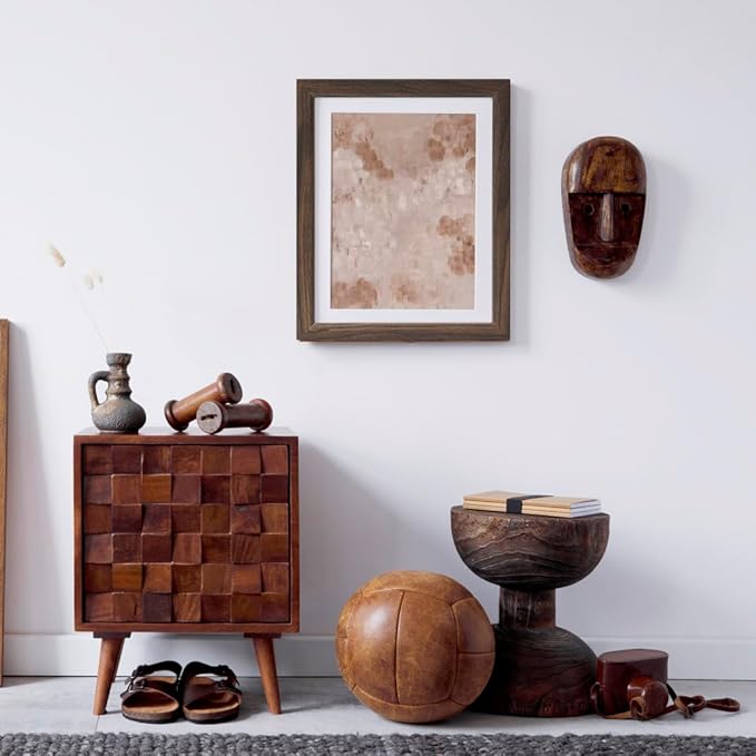 11x14 Picture Frame Walnut Wooden, Display Pictures 8 x 10 with Mat or 11 x 14 Without Mat for Wall Mounting-Real Glass-11 by 14 Collage Frames-11 14 Photo Frames for Home Decor Gifts