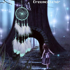 Luminous Dream Catcher,Manual Feather Hanging Decor Dream Catcher for Car Kids Bed Room Wall Hanging Decoration Decor Ornament Craft,Dia 4.3inch/11cm (Type 2)