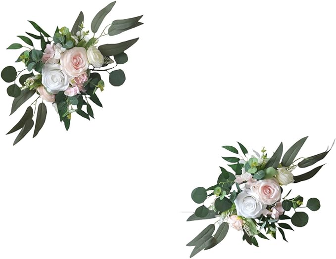 2X Wedding Arch Flowers Decorative Swags Floral Swag Welcome Sign Decoration for Party, Pink Flowers