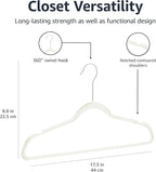 Amazon Basics Slim Velvet Non-Slip Space Saving Suit Clothes Hangers for Closet Organization, Ivory/Beige, 100-Pack