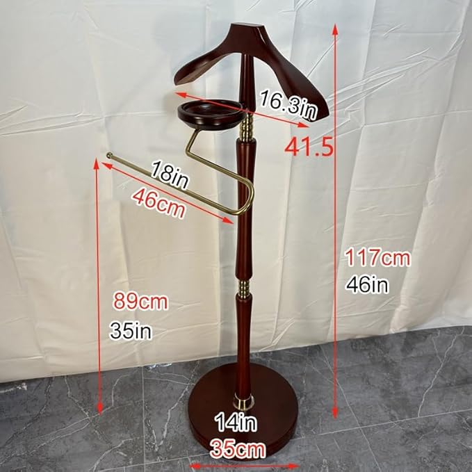 Suit Valet Stands for Women and Men,Clothes Valet Stand with Base Vertical,Wood Suit Rack,Freestanding Belt Holder Mens Valet Stand,Retail Display Rack Valet Stand,for Entrywaye